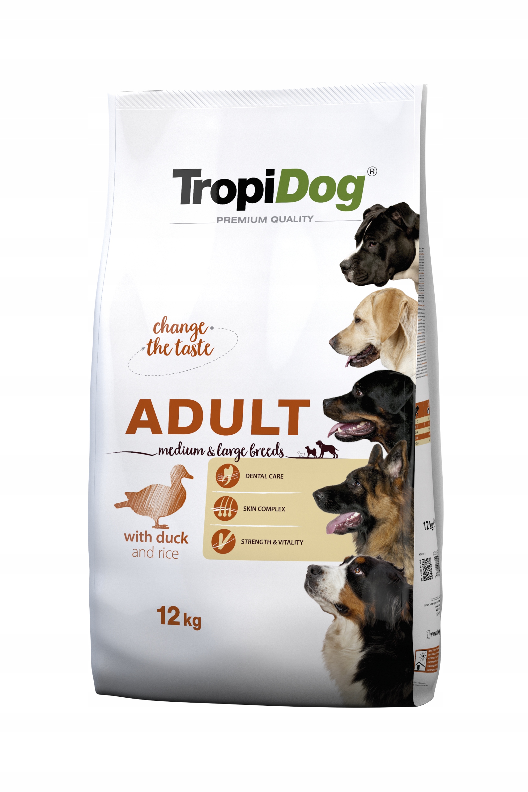 Tropidog Adult Medium kaczka i ryż 12kg duck dla dużych i średnich ras