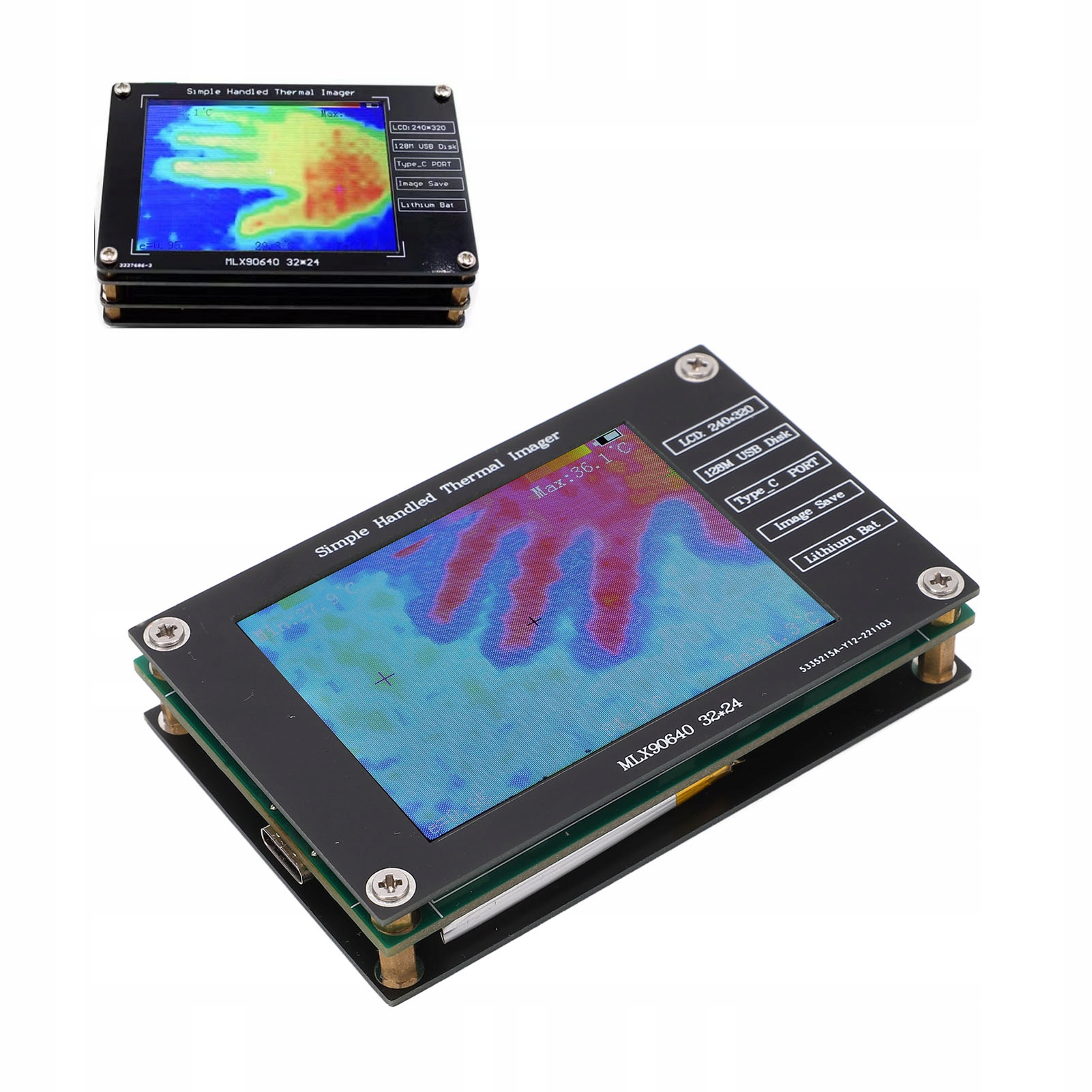 Termovízna Kamera Infračervená 320x240 Rozlíšenie LCD -40 +300°C