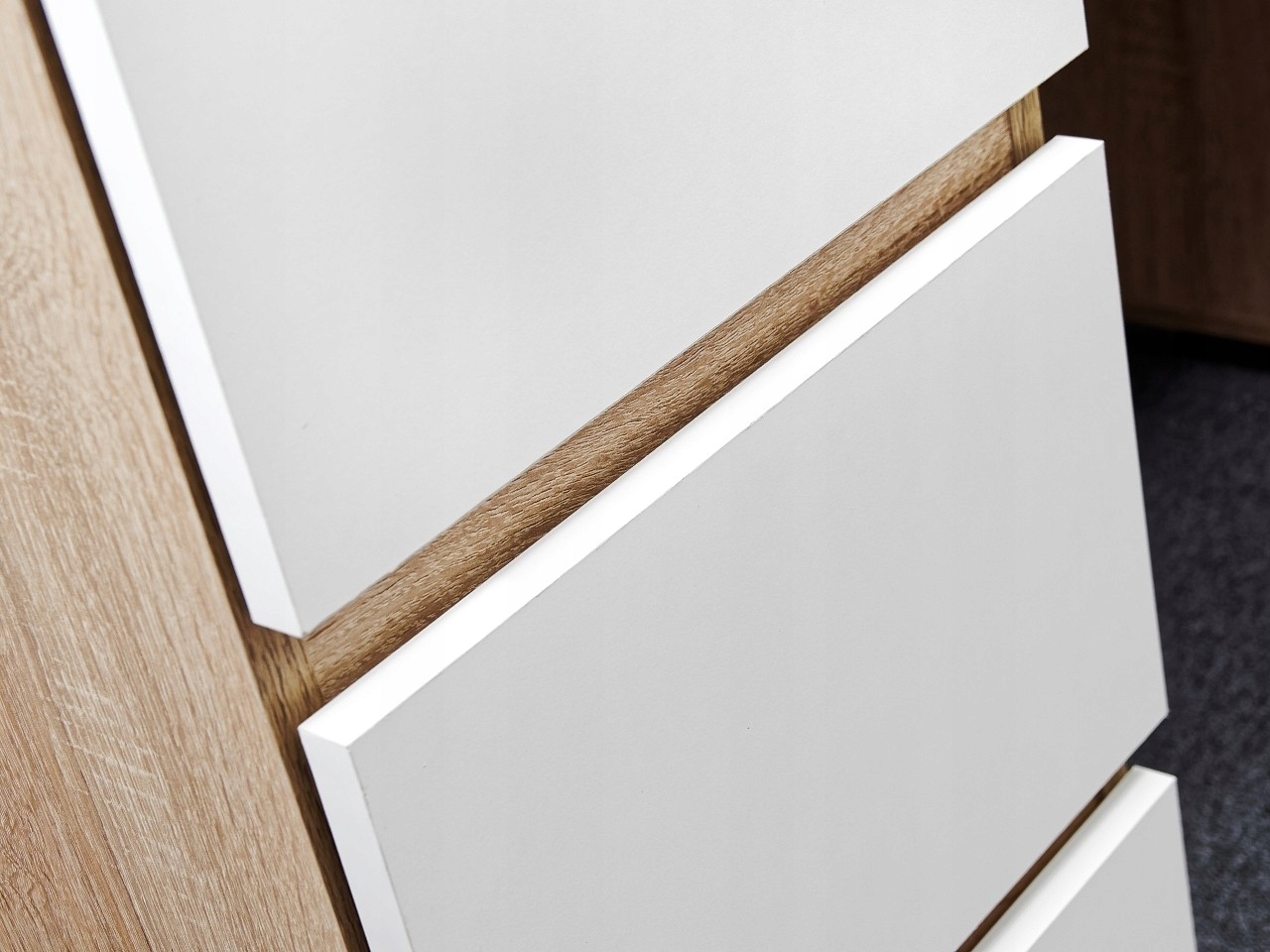 Biurko 3 szuflady lewe BIAŁY Głębokość mebla 50 cm