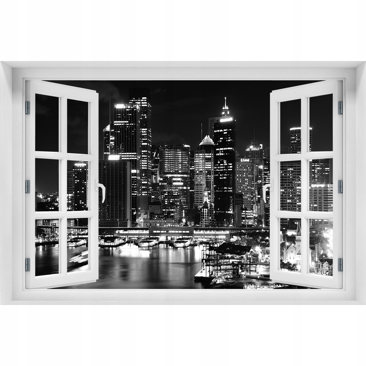 

Naklejka na ścianę 3D Okno Sydney nocą 90x60