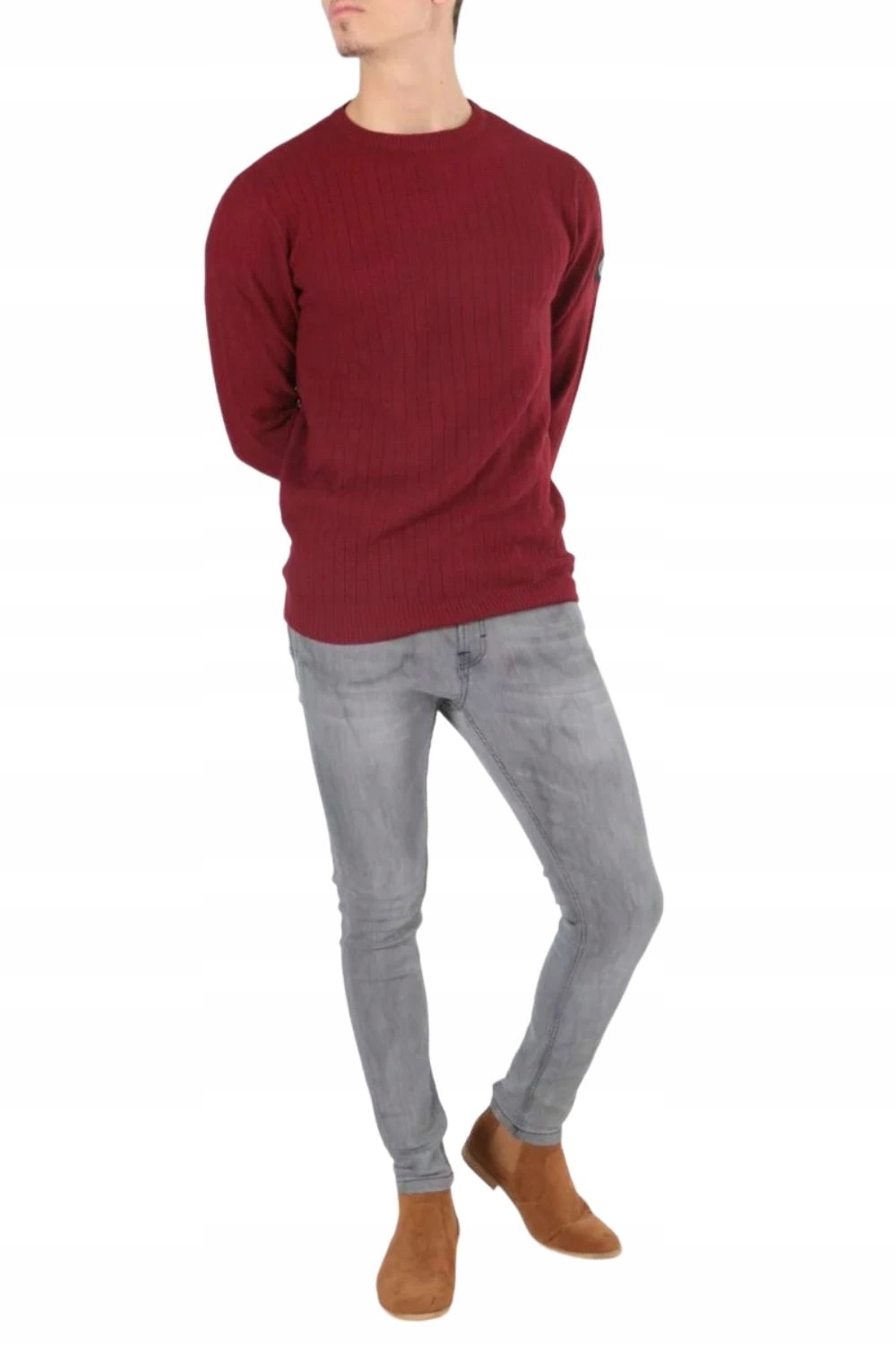 Pánský svetr Hope N Life bordový pohodlný tenký klasický módní vel. XL