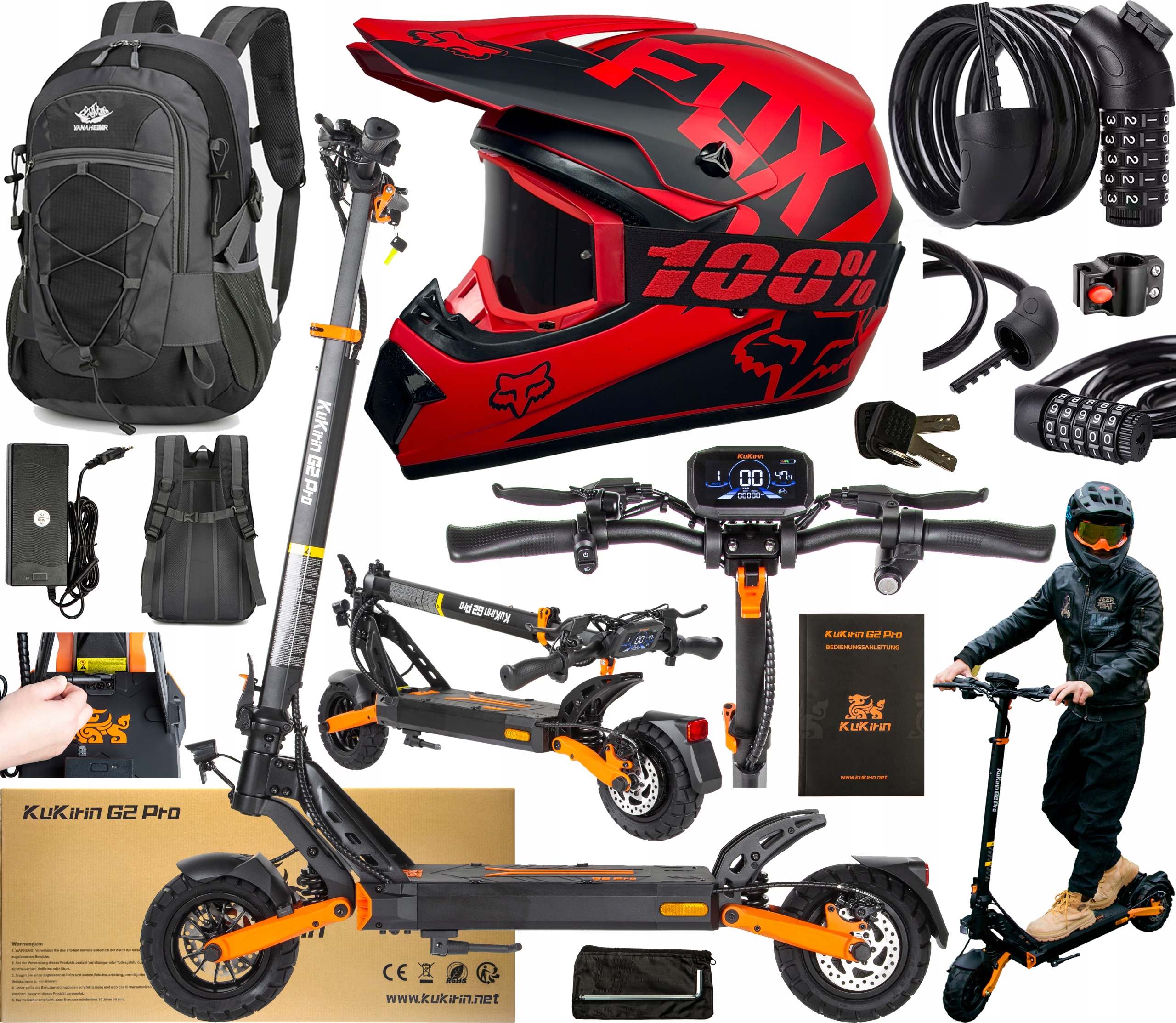 Elektrické koloběžky KuKirin G2 Pro-ABE 20KM/H 48V 15.6Ah 65KM 9" +Dárek