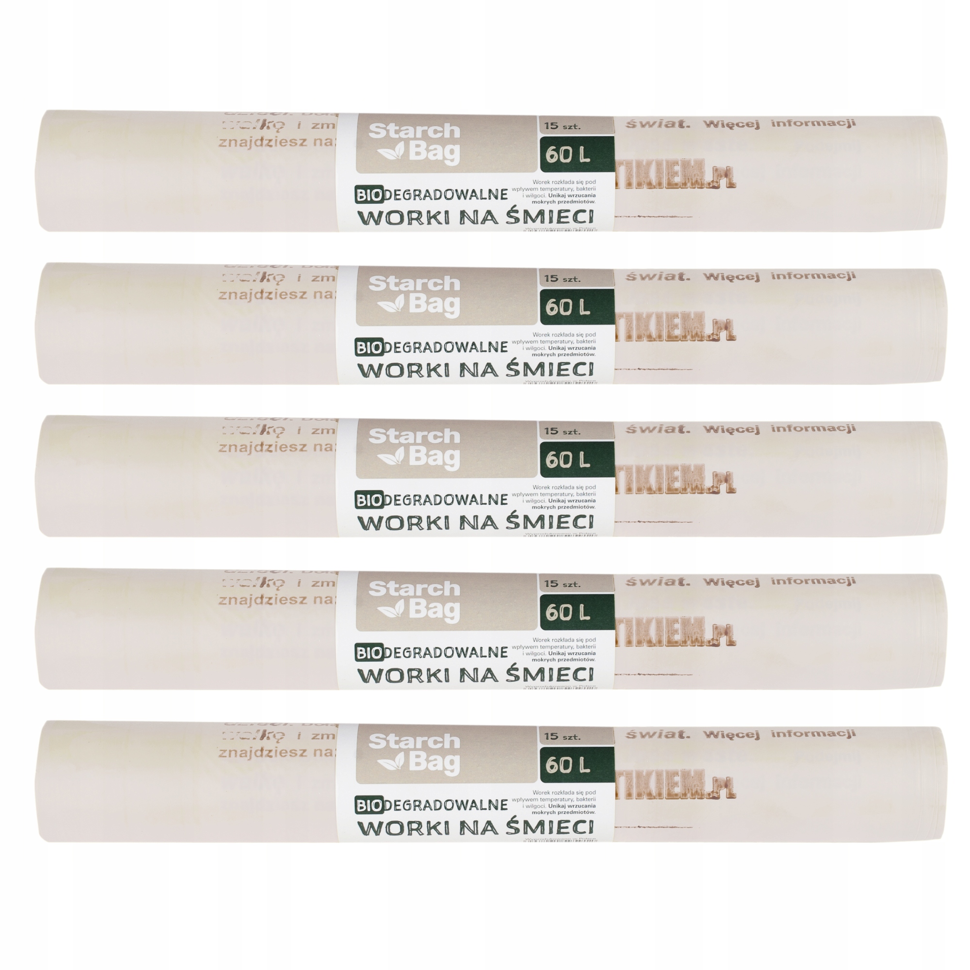 Levně StarchBag 60l pytle 75 ks Kompostovatelné Bio