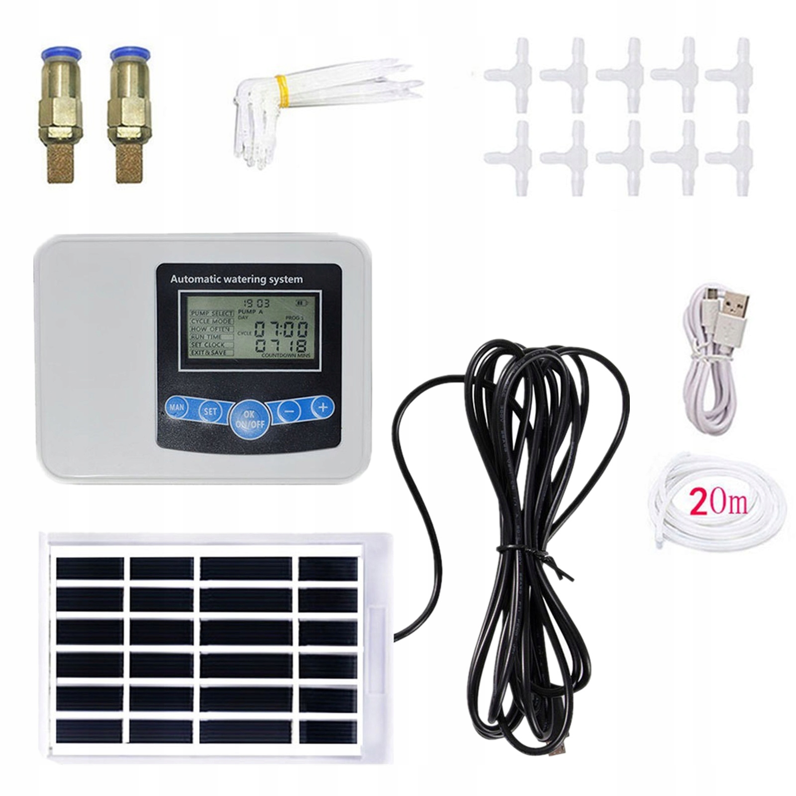 Solární Automatický Zavlažovací Systém Pro Rostliny V Květináčích, Sada