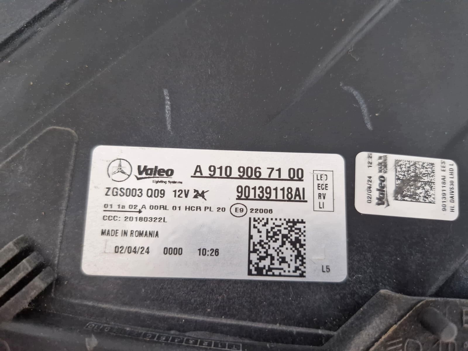light left Mercedes Sprinter W907 FULL LED