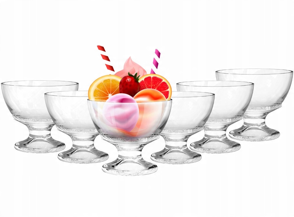 

Pucharki do lodów i deserów Klara 280ml Zestaw 6