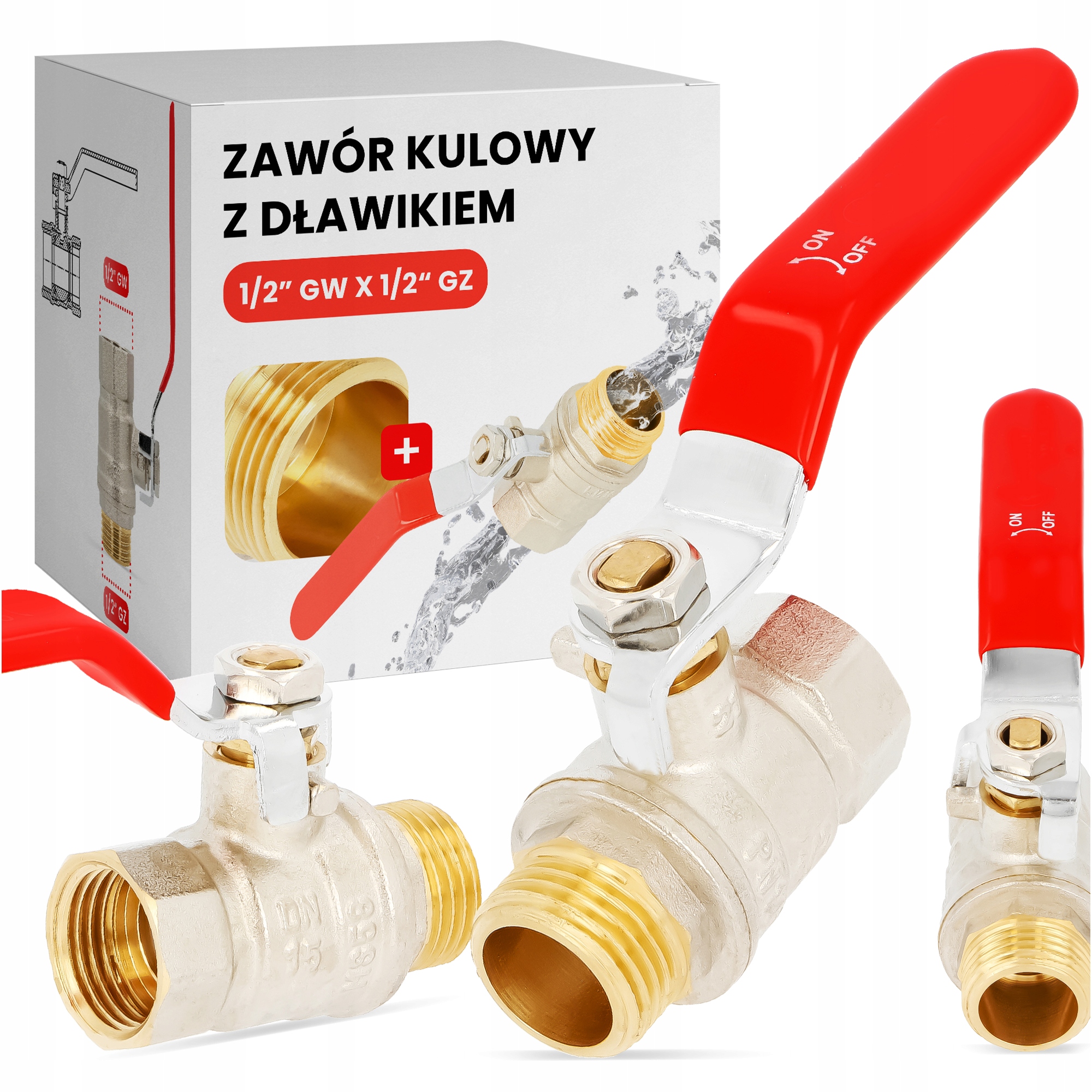 

Zawór Kurek Kulowy z Dławicą Zamknięcia Wody 1/2