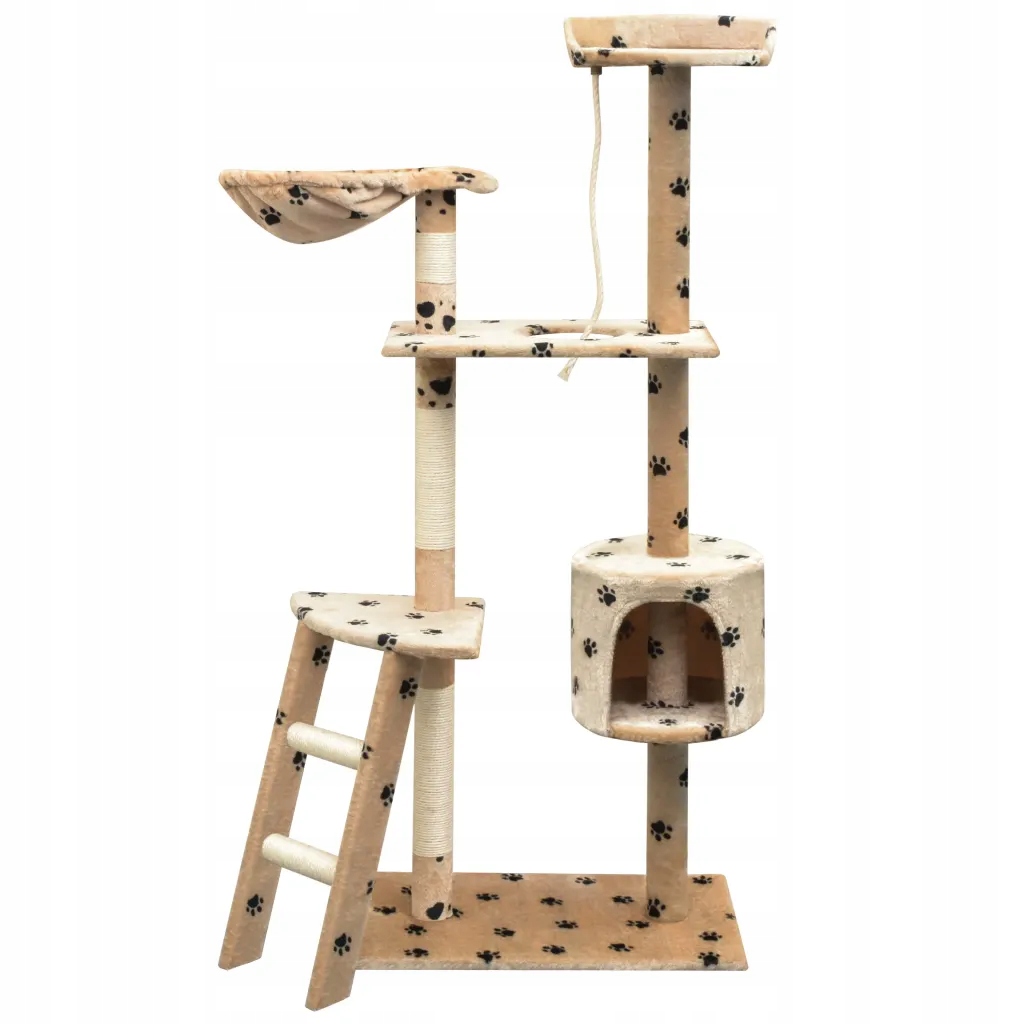 Levně Škrabadlo pro kočky, 150 cm, béžové v kočičí tlapky