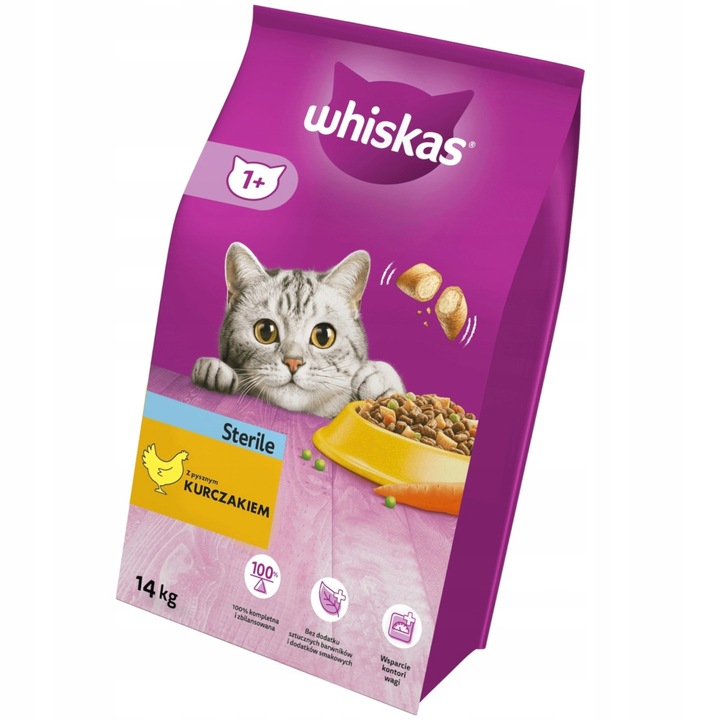 Levně Whiskas Krmivo suché pro kočky s kuřecím masem 14 kg