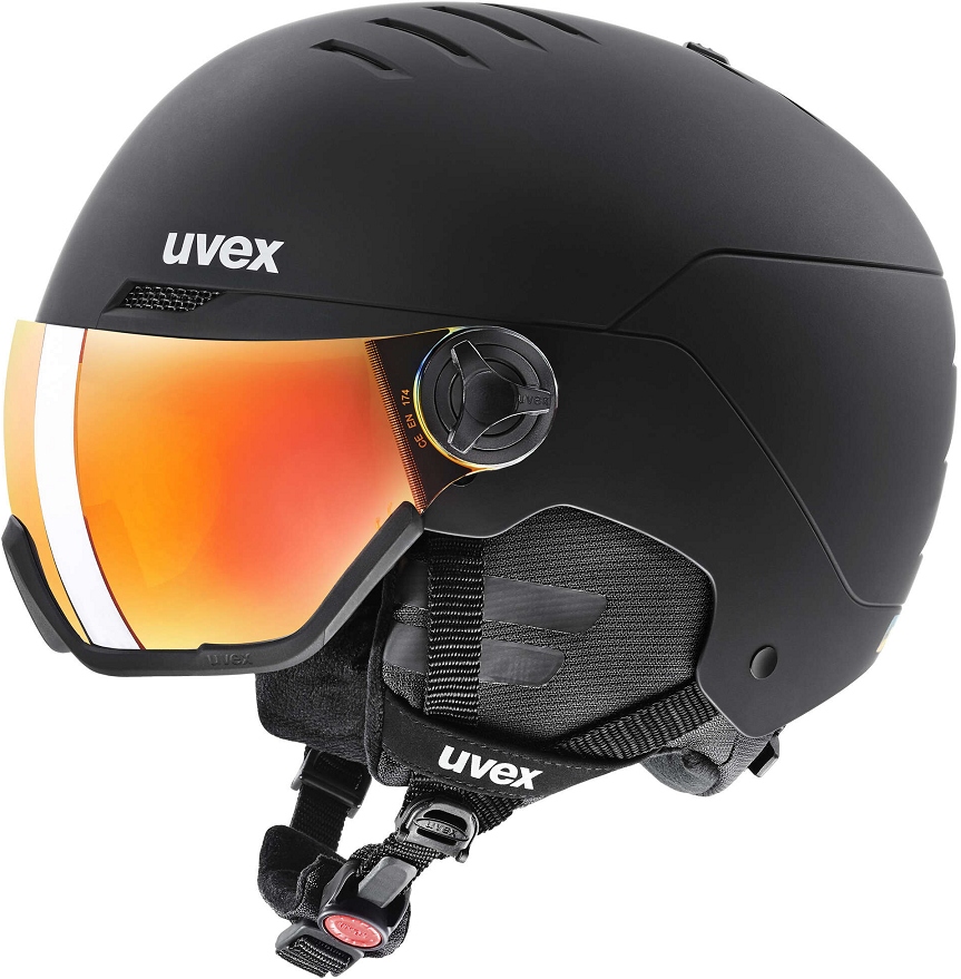Lyžařská přilba s průzorem Uvex Wanted Visor Black Mat vel. 54 58 cm Černá