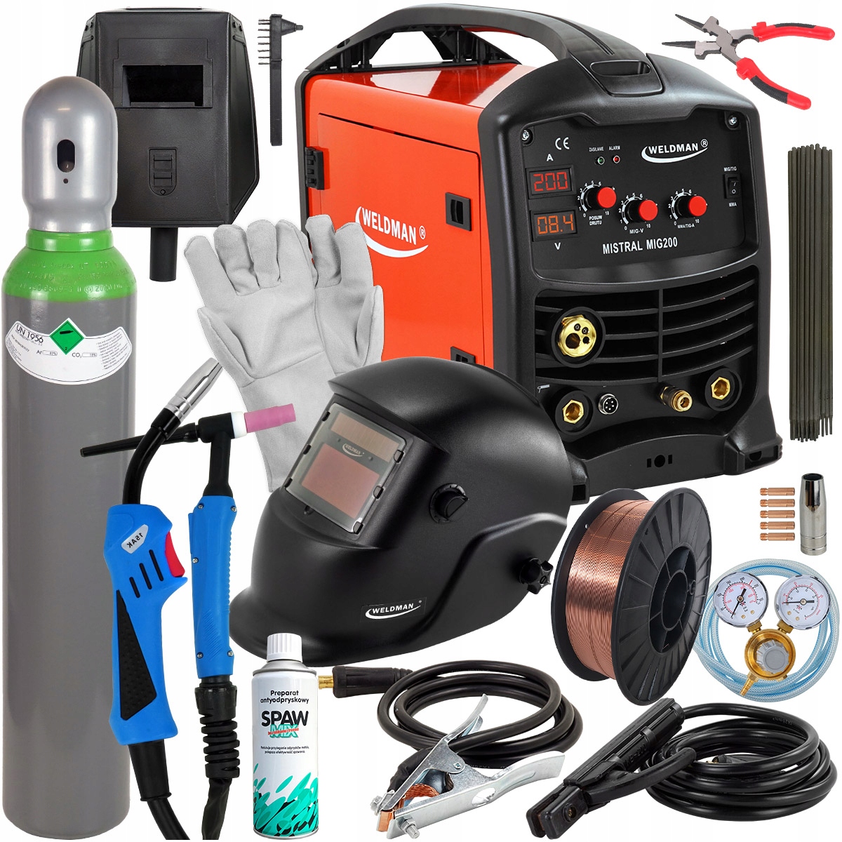 Зварювальний апарат MIGOMAT 3in1 MIG MMA Tig 200 A комплект 200A