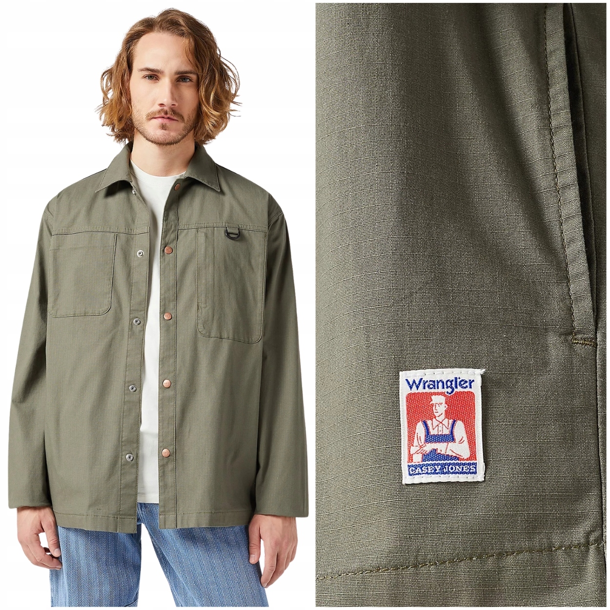 Wrangler Casey Jones Jacket Dusty Olive lehká bavlněná pánská bunda L
