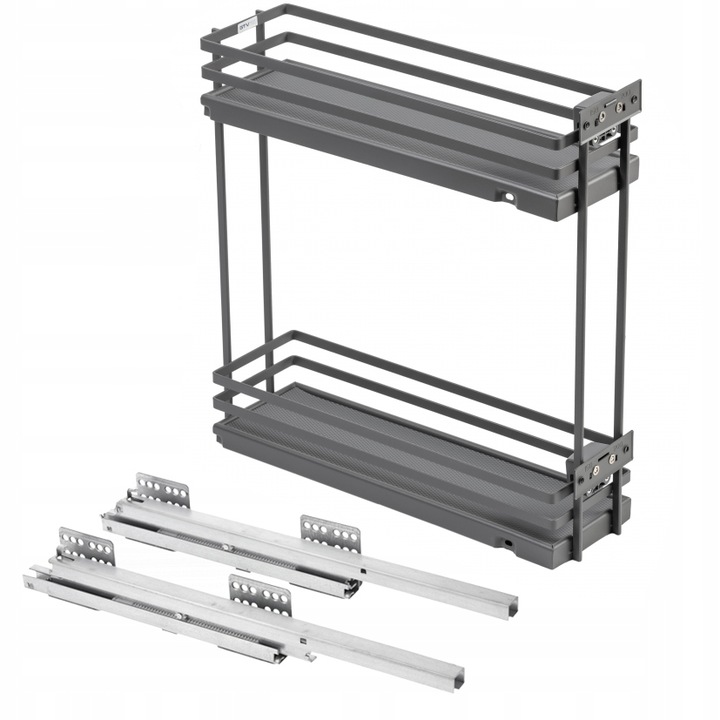 Koš Cargo 20 Do Skříňky 20 CM Movix Pro Plné Dno S Tlumením Dovírání Antracit Pravý