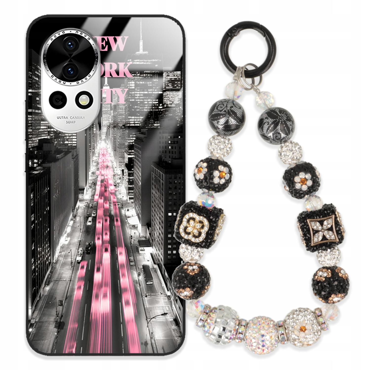 Puzdro Na Huawei Nova 12 Glass Kľúčenka Elegantné Prémiové Dizajnové Puzdro