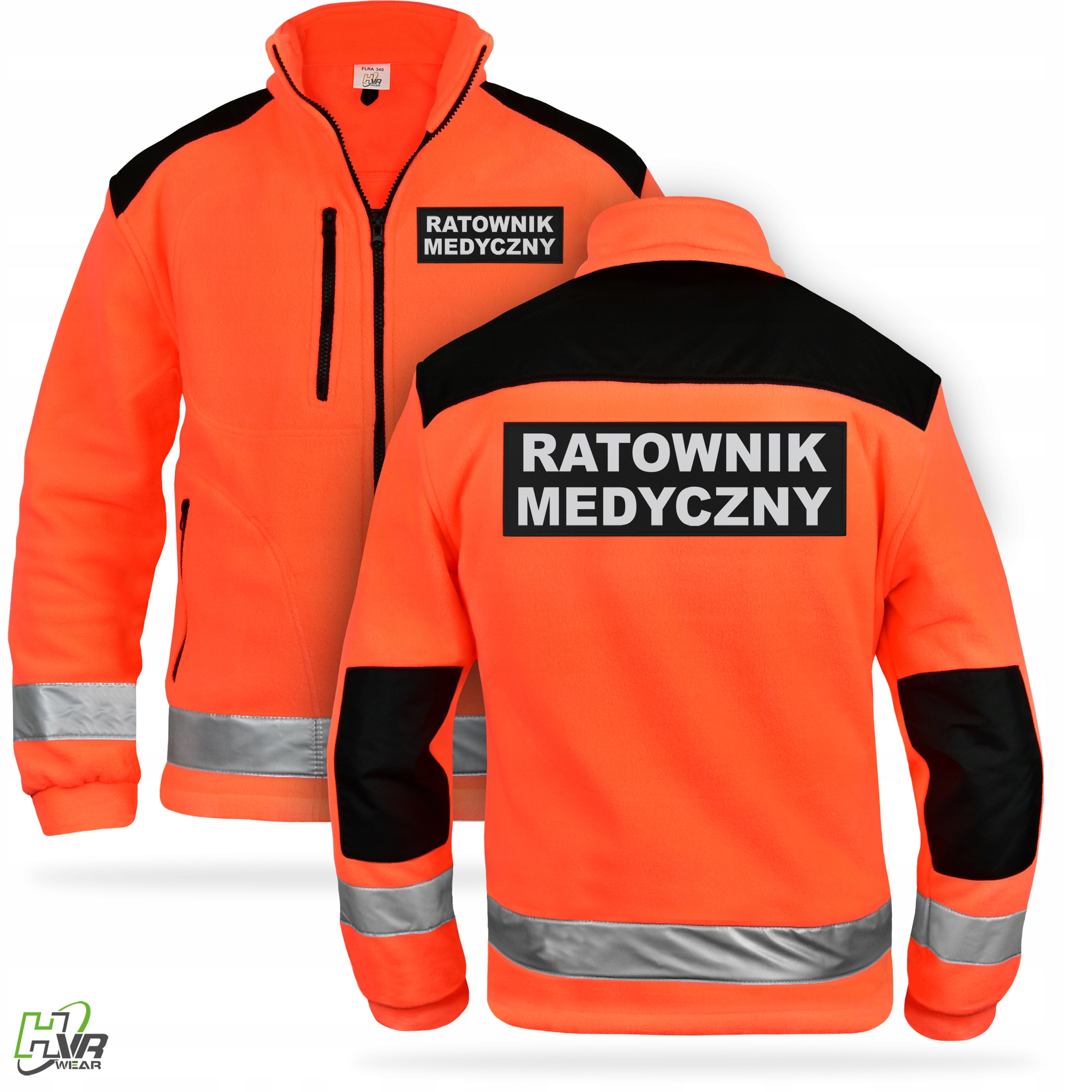 Reflexní fleecová bunda s nášivkami na suchý zip Zdravotnický Záchranář