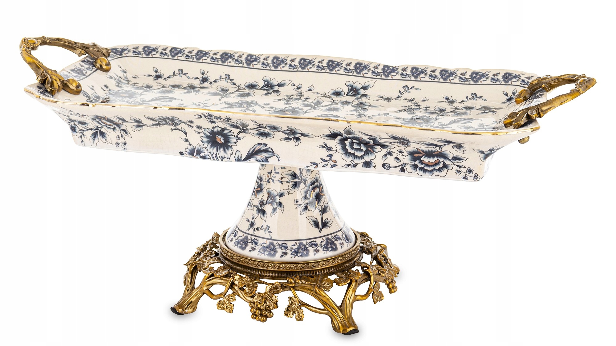 Keramická dekoratívna miska Podnos s kvetmi Cisárska Empire na nožičke