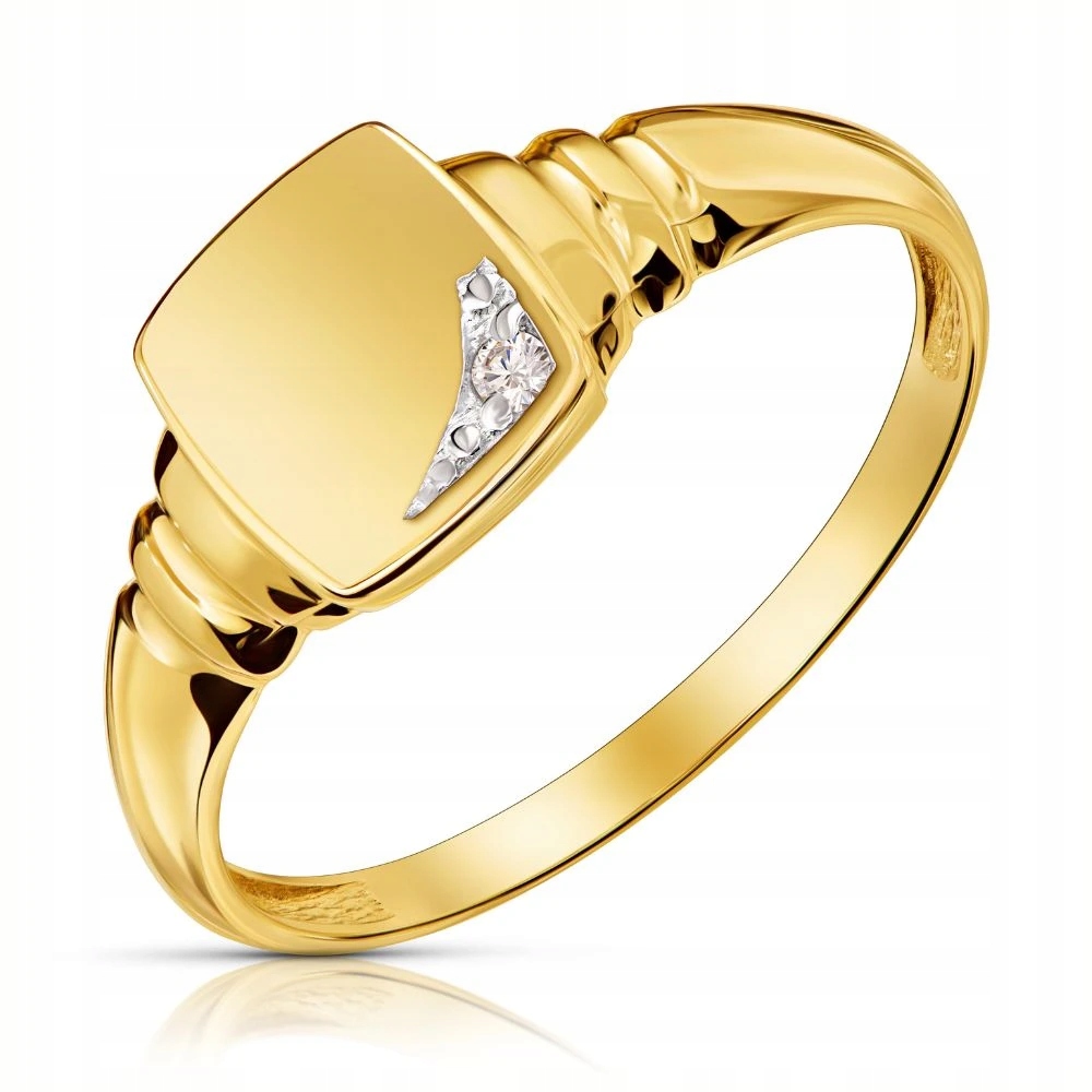 Zlatý Prstýnek 585 S Kameny, Čtvercový, Konkrétní VEL.16