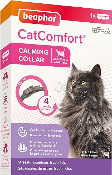 Levně Obojek pro kočky na stres a úzkost Změna Prostředí Značení Močí