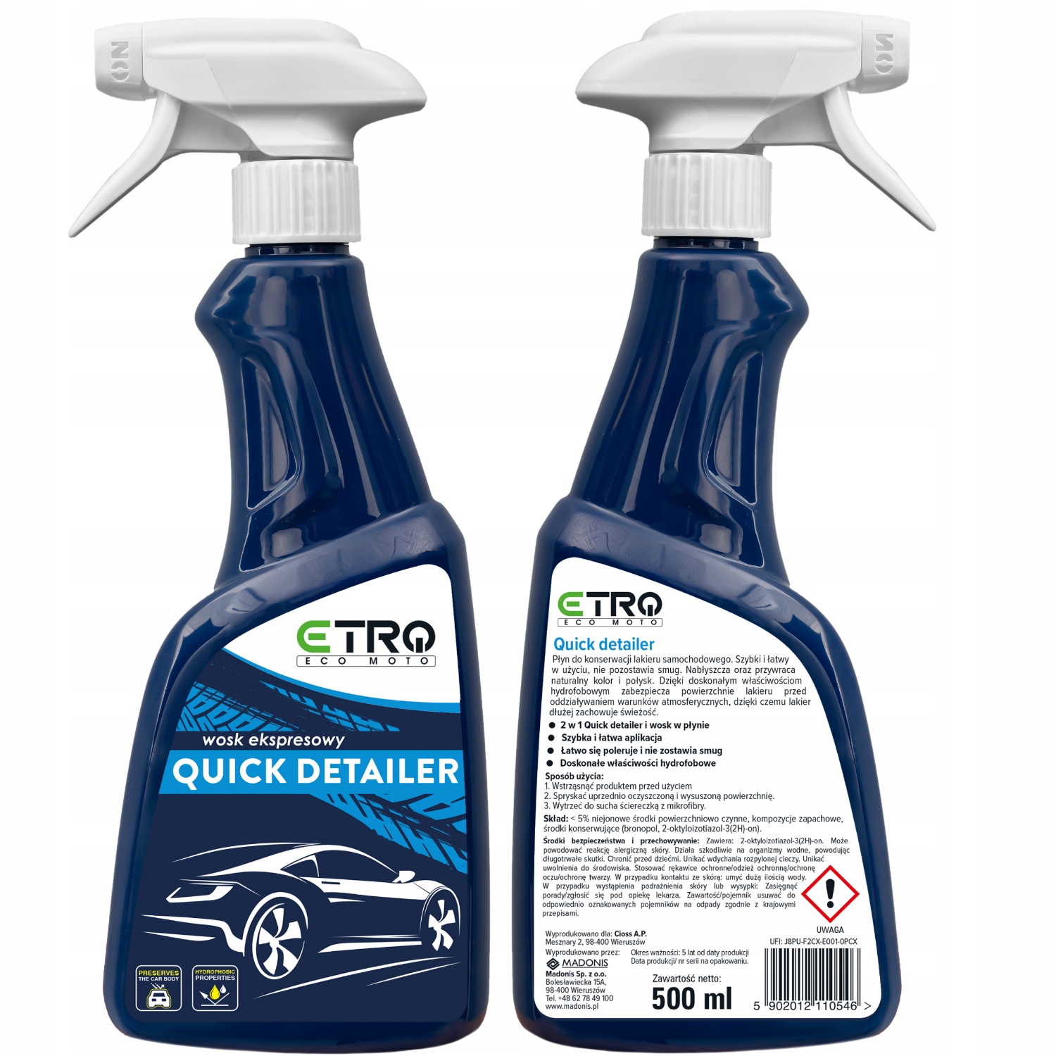 

Wosk ekspresowy Quick Detailer Etro 500 ml