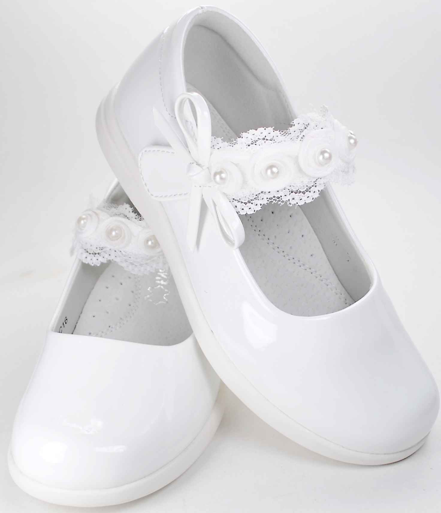 BIAŁE lakier PANTOFELKI komunijne balerinki dla dziewczynki komunia r 36 Rozmiar 36