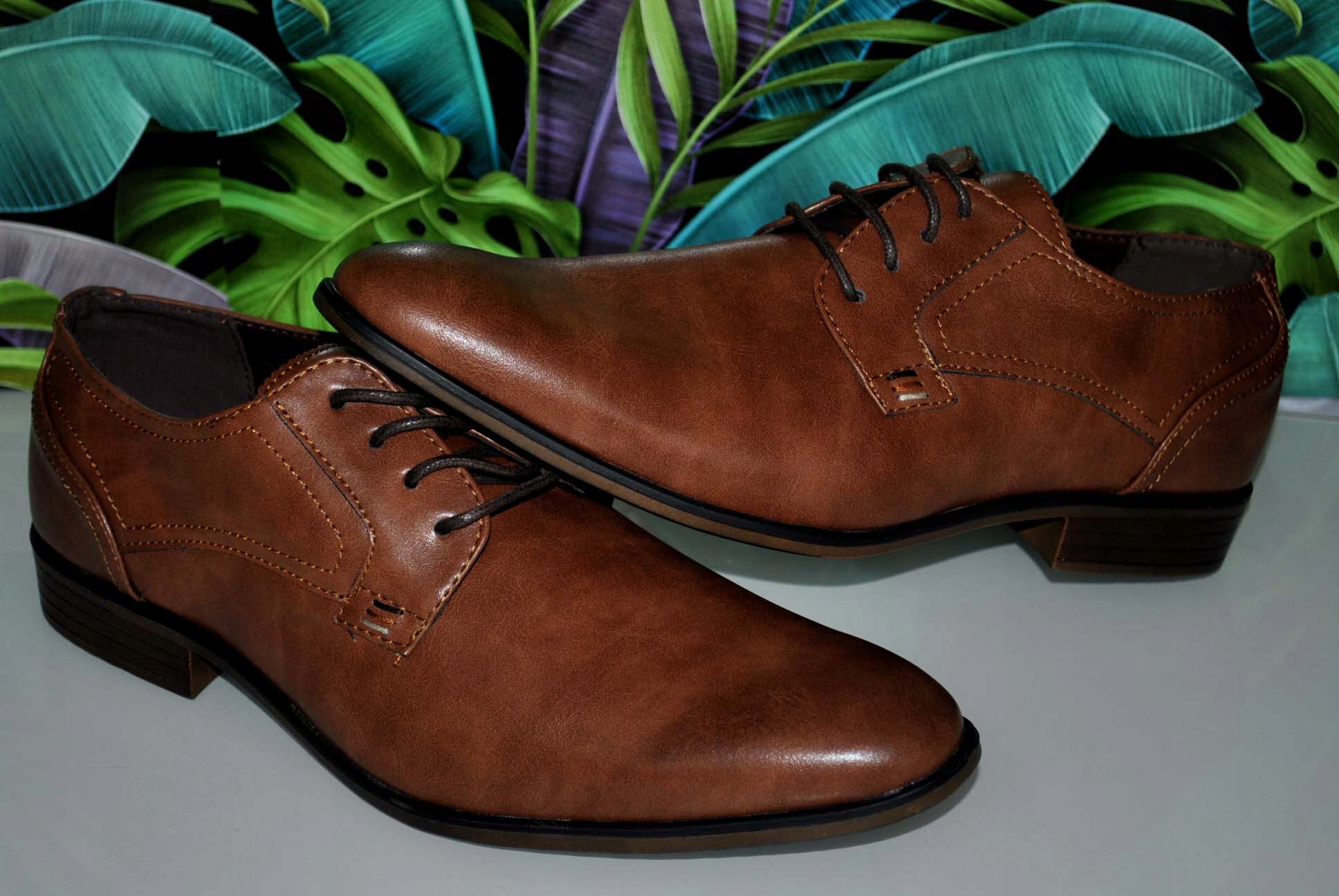 PÓŁBUTY WIZYTOWE MĘSKIE ORGINAL ELEGANT BUTY LEKKIE IMPREZY CASUAL PANTOFLE Rozmiar 45