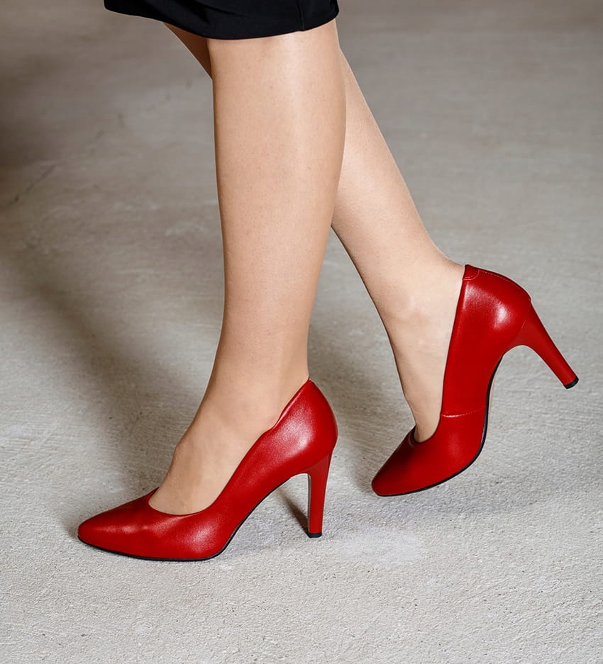 Dámské lodičky Higo kůže 1226 Červené/Lakovaná