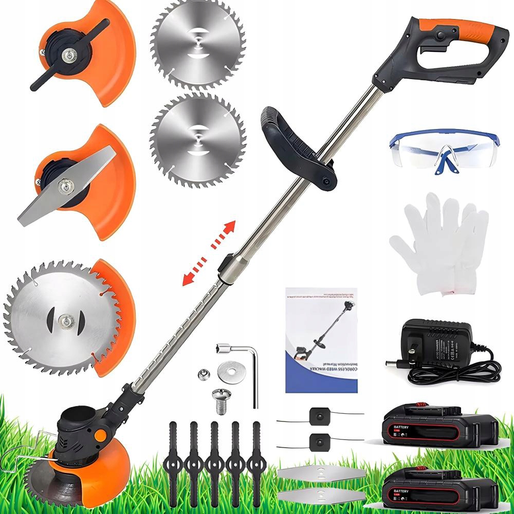 Mocny Kosa Podkaszarka Akumulatorowa 2 Aku 3 Rodzaje Ostrzy