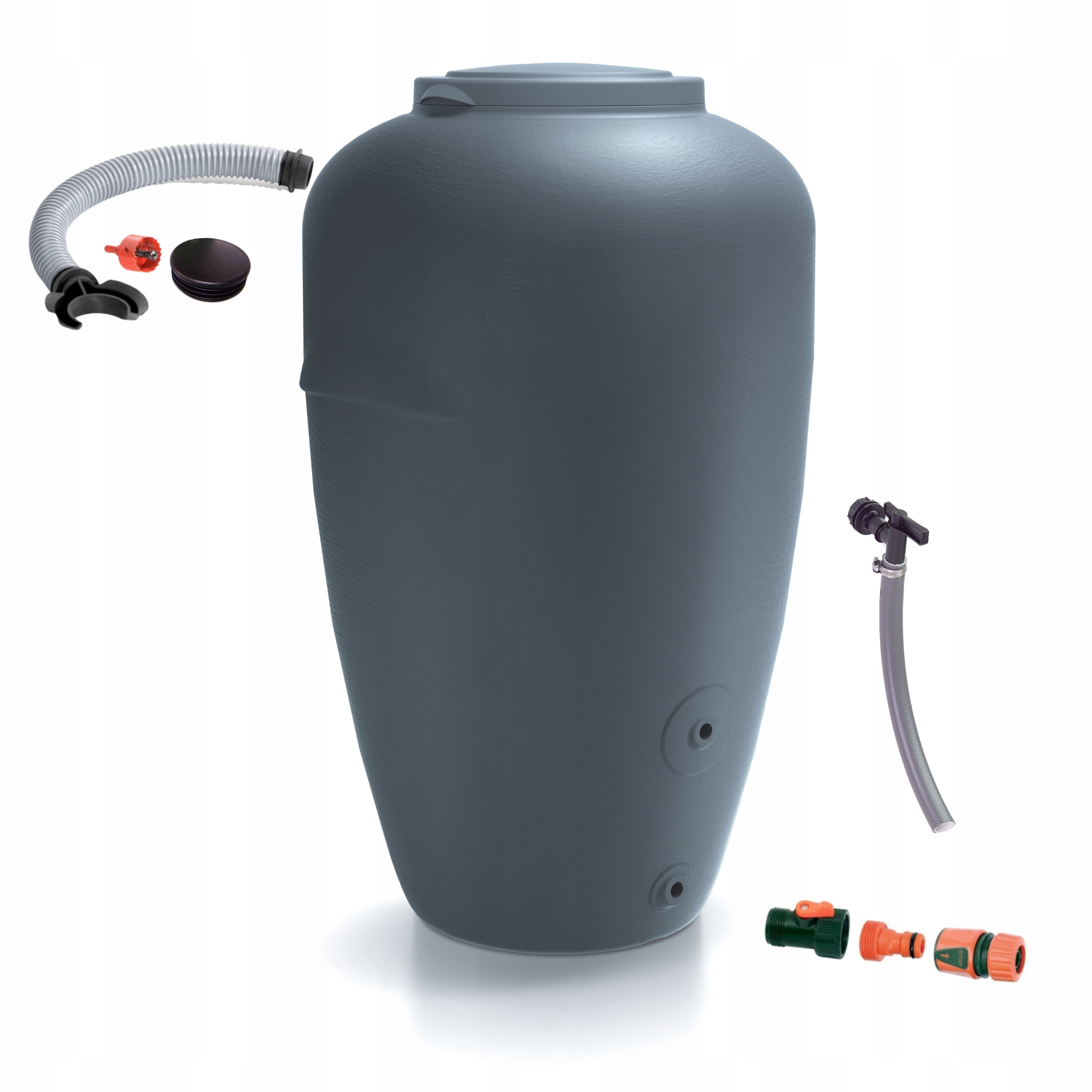 Zbiornik na wodę 440l, Zbieracz rynnowy, przyłącza