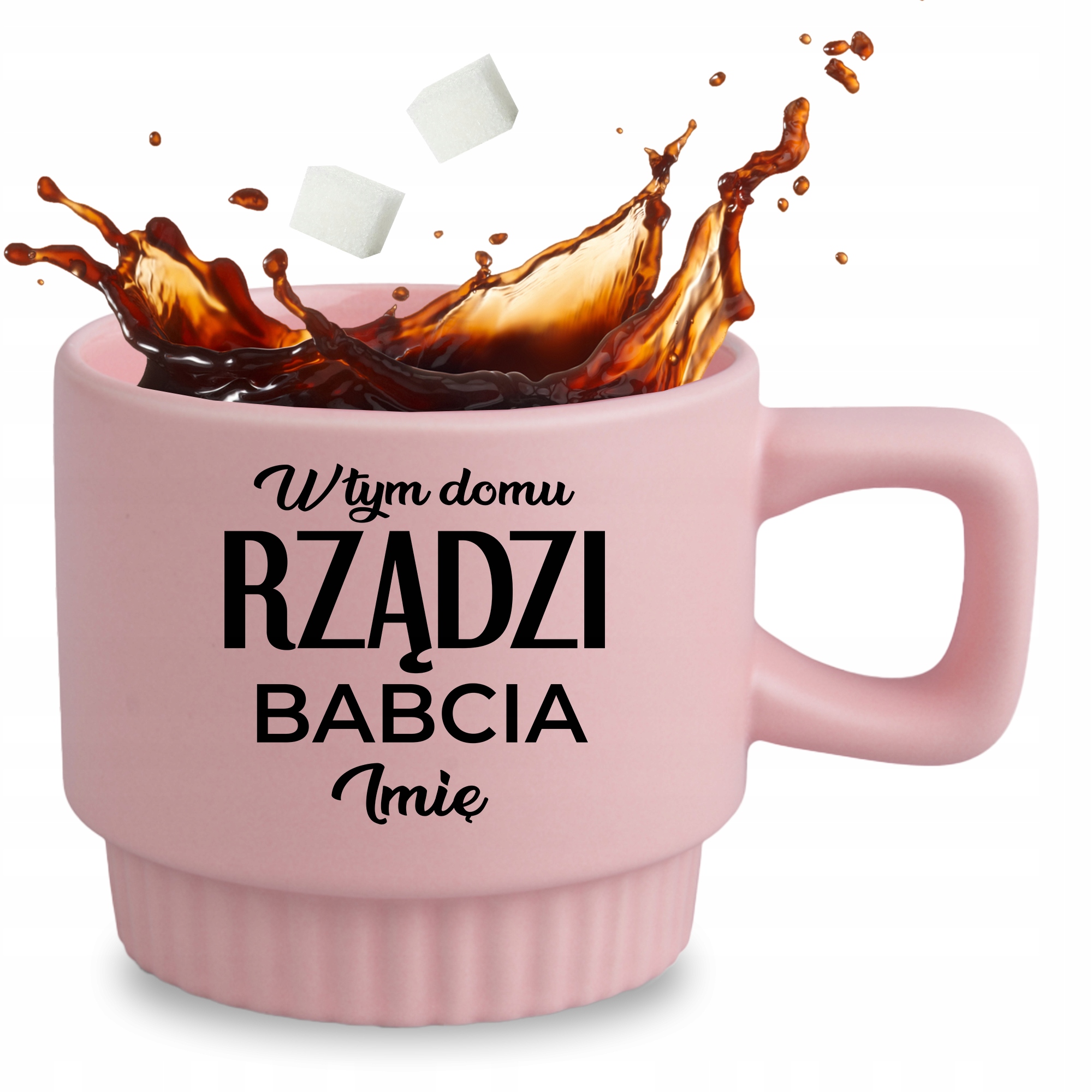 Riflovaný Hrnček Róžový Darček Deň Babaci Pre Babičku Meno Narodeniny Darček