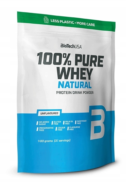 BioTech Usa 100% Pure Whey 900 g Unflavoured Syrovátkový Koncentrát Doplněk Stravy Masa
