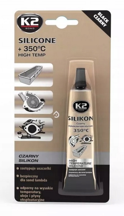

K2 Silikon Czarny Wysokotemperaturowy do +350C 21g
