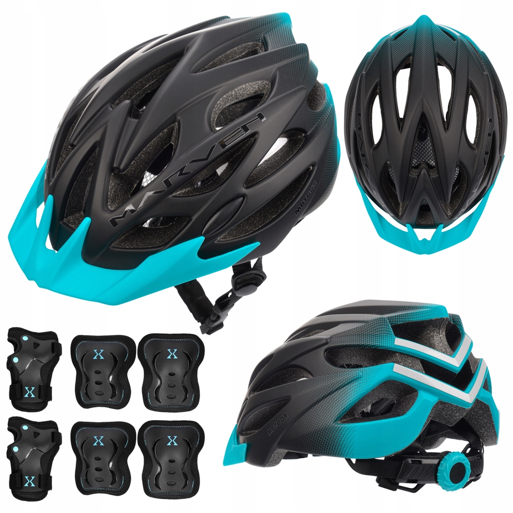 Kask Regulowany Na Rower Deskorolkę Dla Dziecka 55-58 cm Ochraniacze M