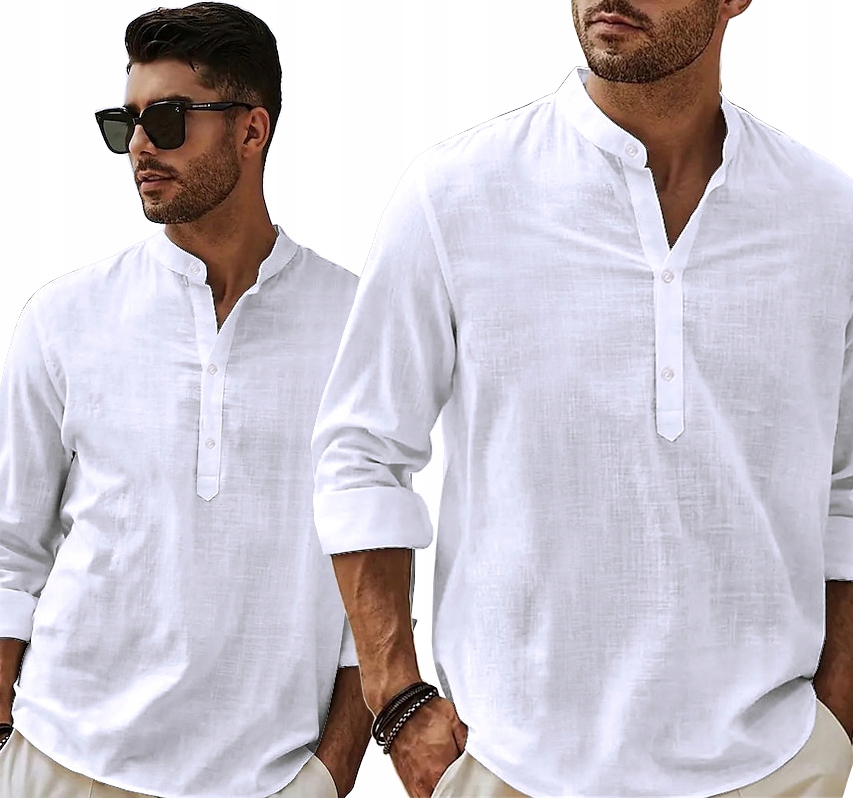 Pánská košile Stojka Casual Bavlněná regular fit Prodyšná na léto