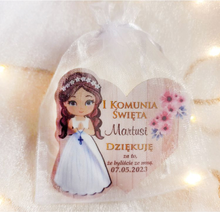 MAGNES + WOREK Podziękowania na Komunię Komunia Marka inna