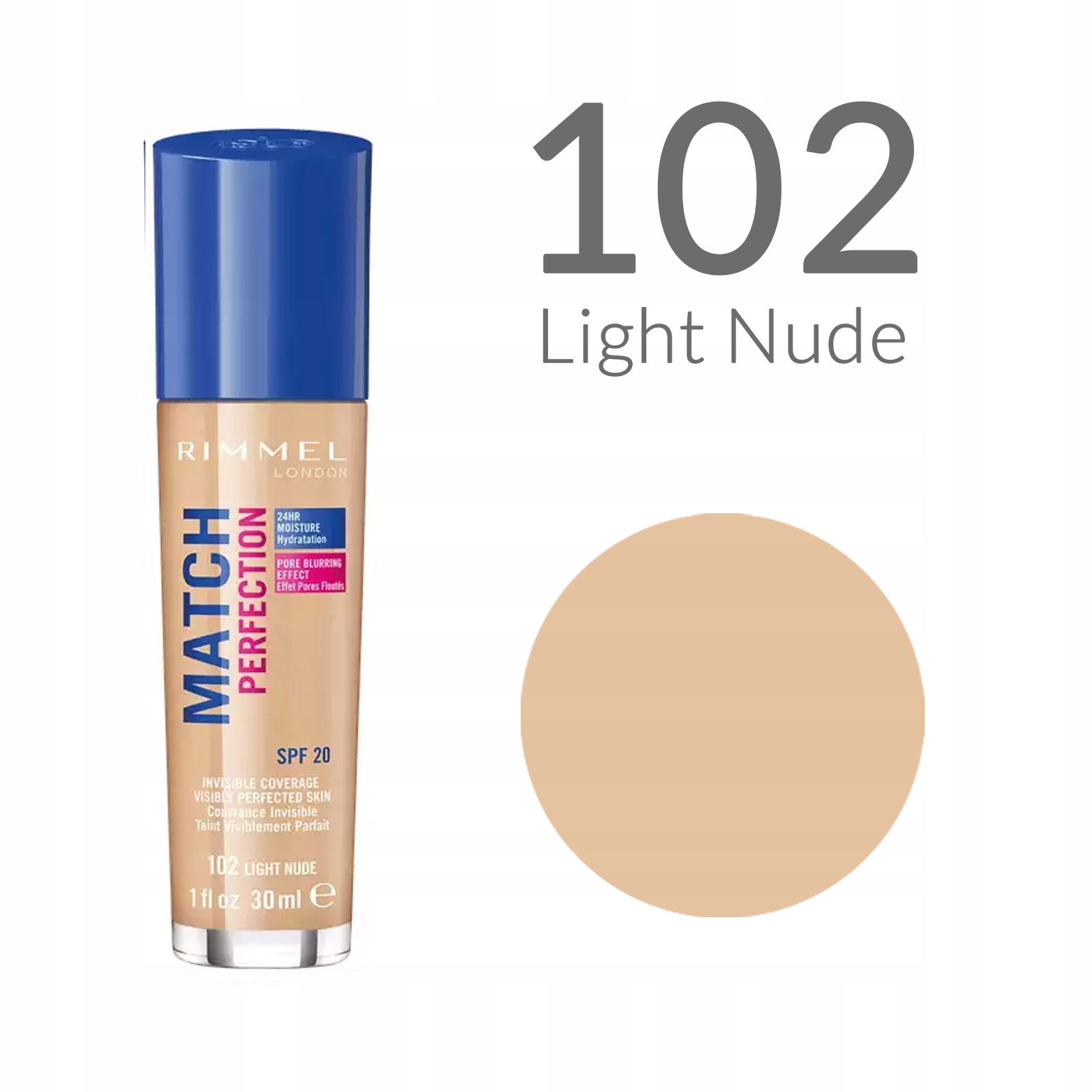 RIMMEL Match Perfection Podkład do Twarzy 102 Stan opakowania oryginalne