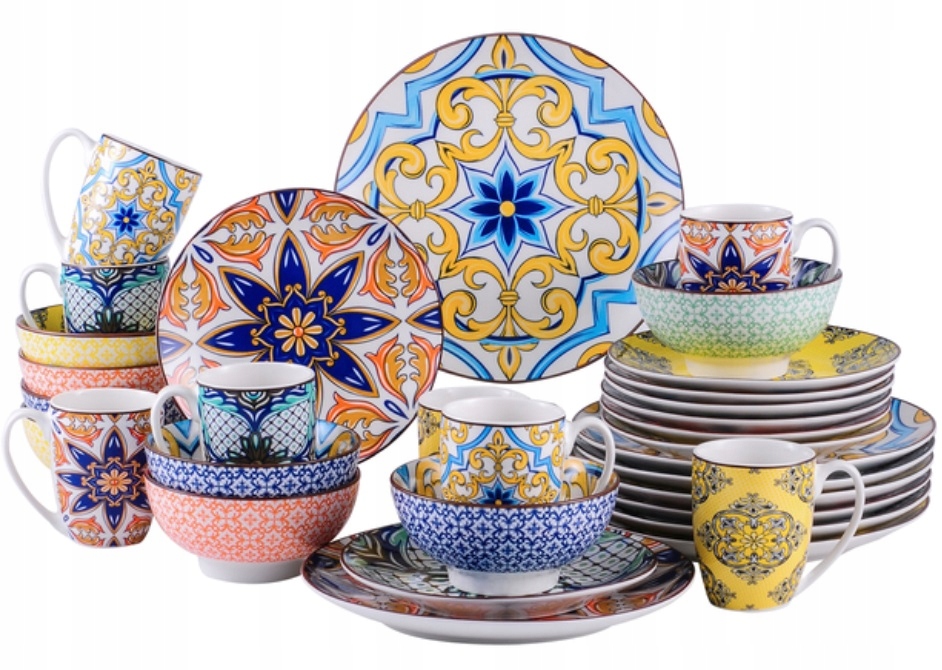 SERWIS OBIADOWY VANCASSO JASMIN etno boho mandala kolorowy 32 szt/ 8 osób EAN (GTIN) 0766943046