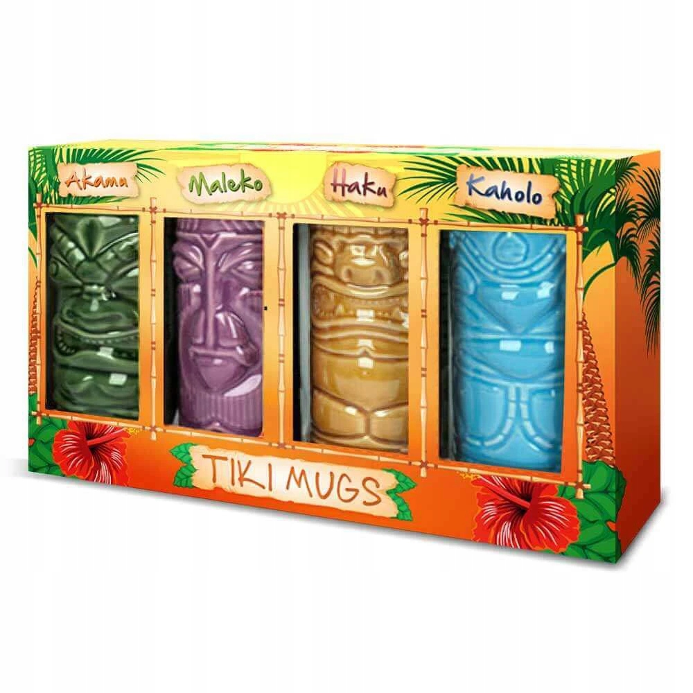 

Hawajskie kubki Tiki Mugs zestaw Impreza Hawajska