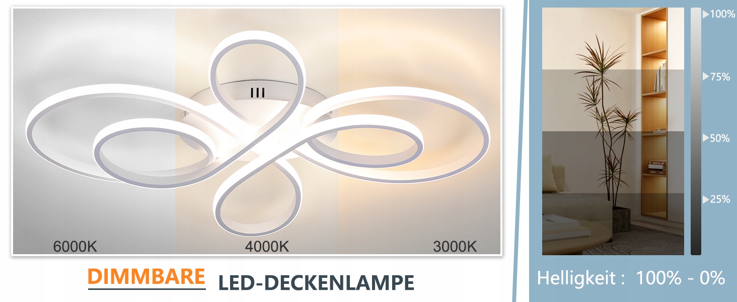 ZMH LAMPA SUFITOWA LED LAMPA PLAFON ŚCIEEMNIALNA PILOT KREATYWNA NOWOCZESNA Maksymalna moc pojedynczego źródła światła 65 W