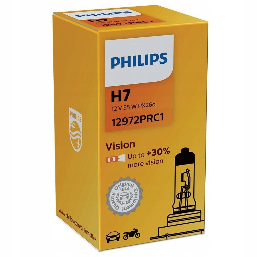 

Żarówka H7 12V 55W PX26d Vision +30% 1szt. Philips