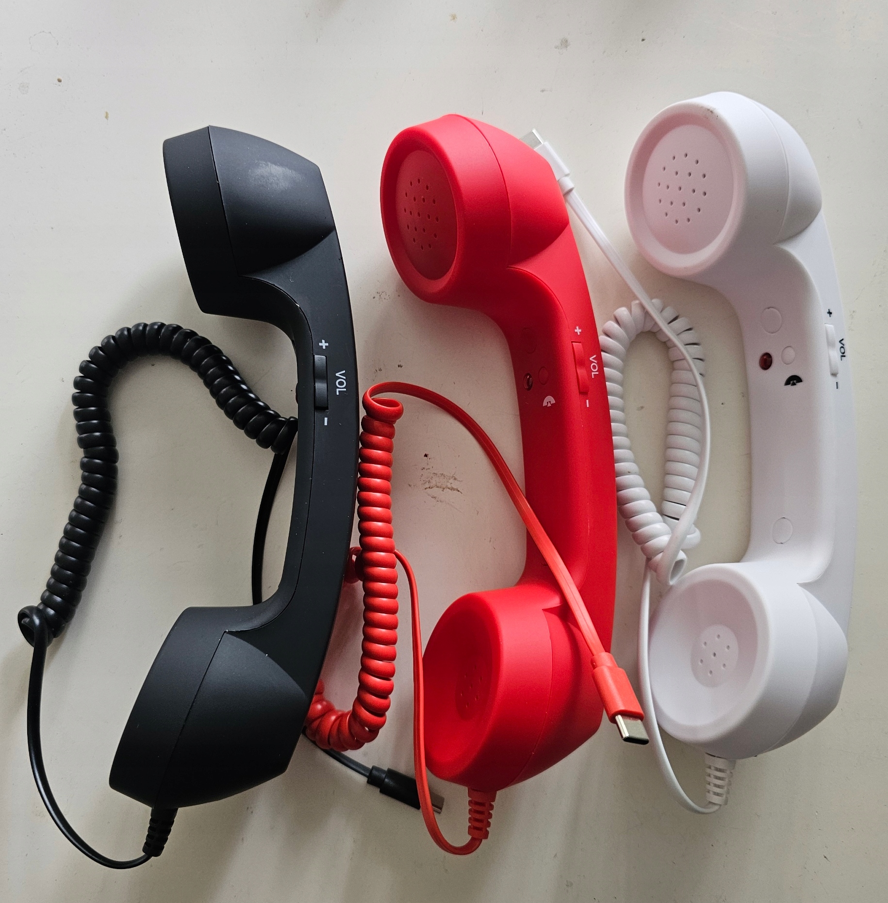 Słuchawka telefon smartfon retro PRL USB-C Czerwona