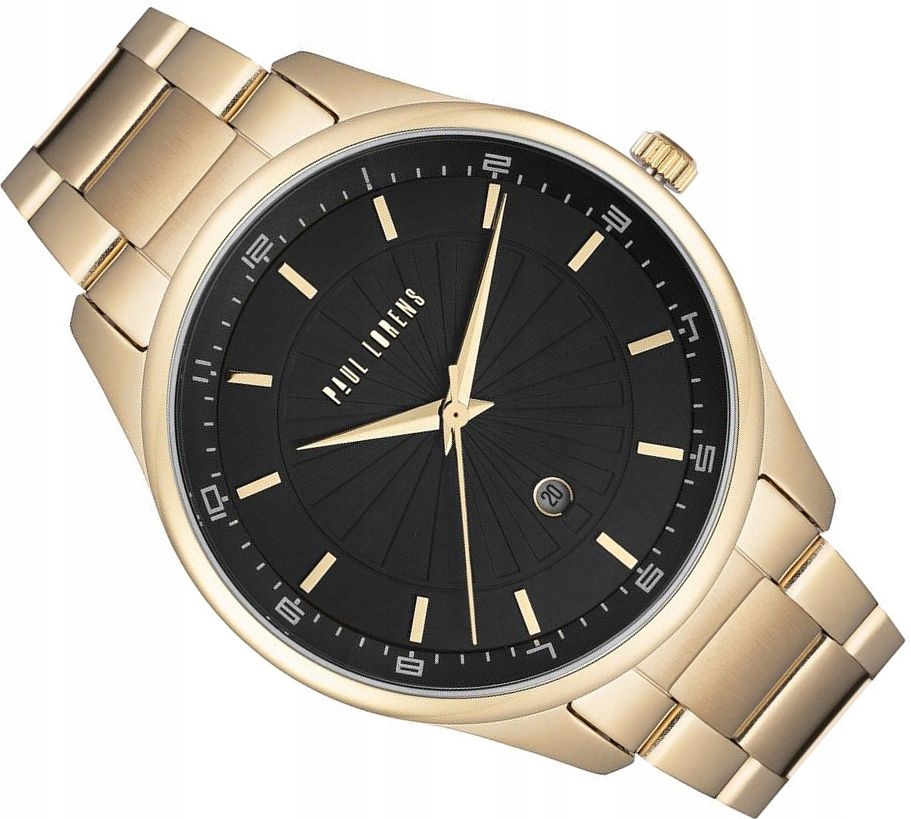 Pánské Hodinky Paul Lorens Pl 12156B2-1D1 Módní Zlato-černé S Datumovkou