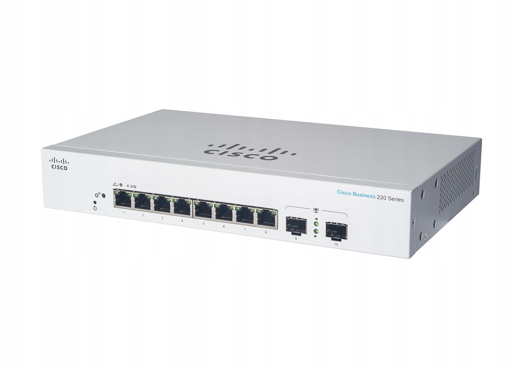 Prepínač Cisco CBS220-8T-E-2G Riadený L2 Gigabit