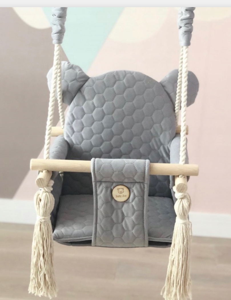 Huśtawka dla dzieci domowa miś zabawka Szara Kod producenta BJ123