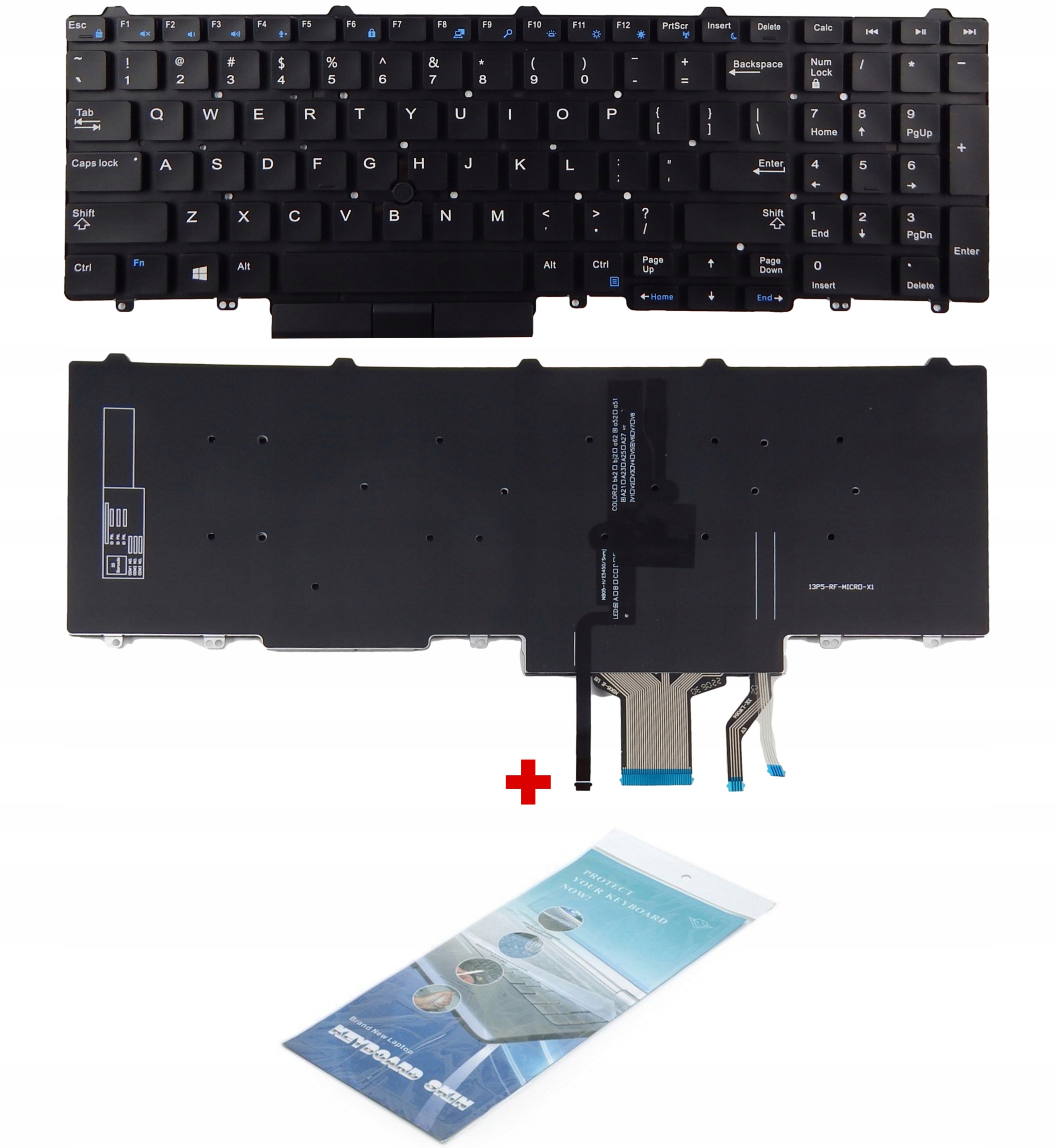 Klávesnice pro notebook Dell E5550 E5570 P48F E5580 E5590 5550 5570 5580 Led