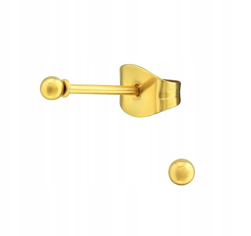 

Kolczyk stal chirur. 316L Sztuka kulka złota 2 mm