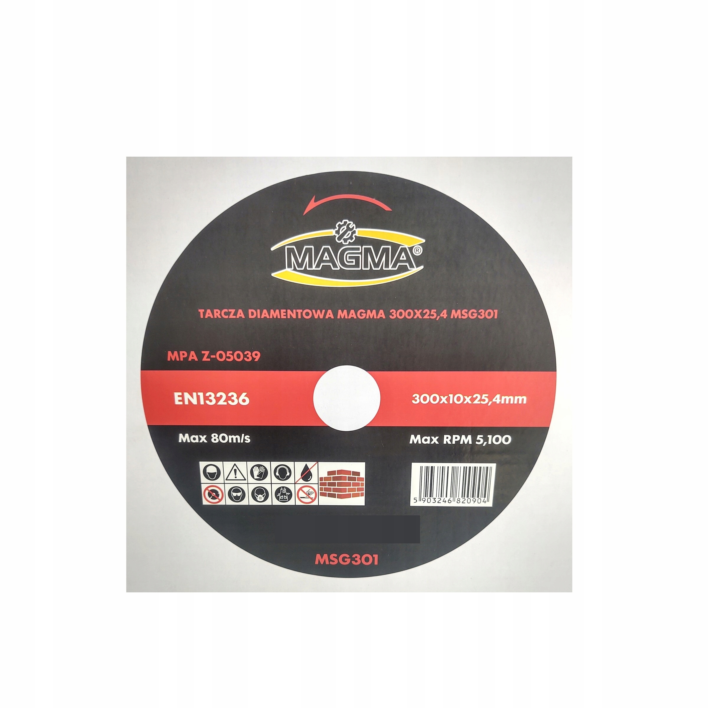 Tarcza diamentowa do betonu 300x25,4 MSG301 Magma Kod producenta 5903246820904