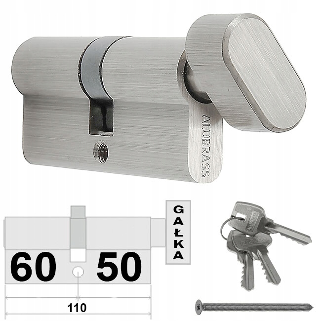 

Wkładka Gałka 50/60 Alubrass Nikiel Satyna