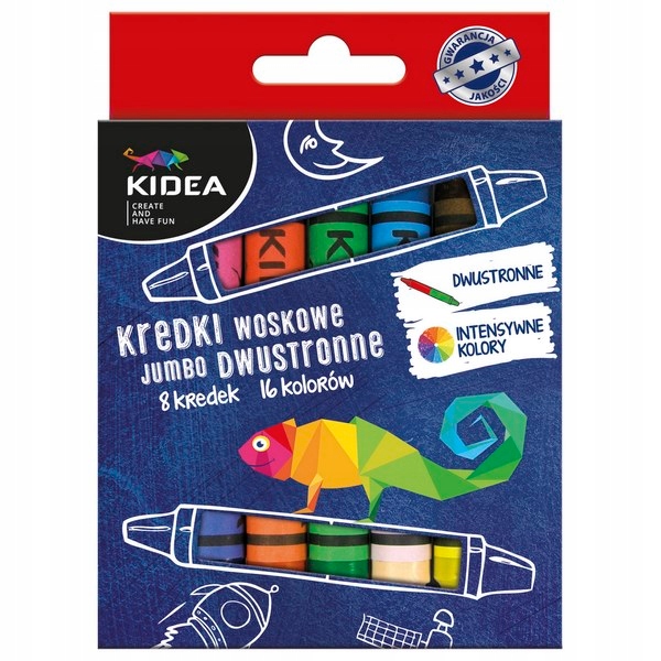 

Kidea Kredki Woskowe Dwustronne Jumbo 8 Szt