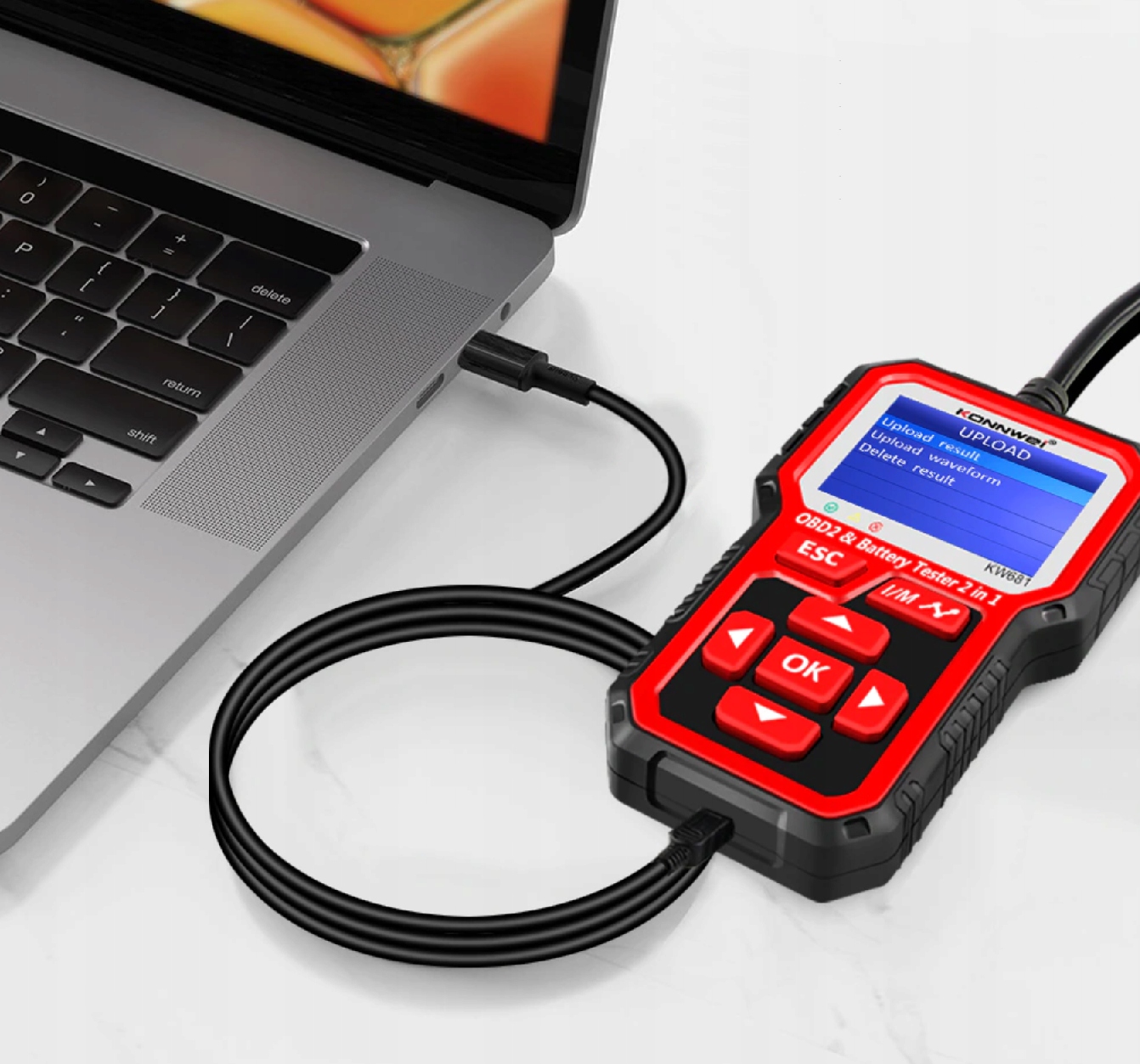 KONNWEI KW681 TESTER BATERII 2w1 DIAGNOSTYKA OBDII Marka Konnwei
