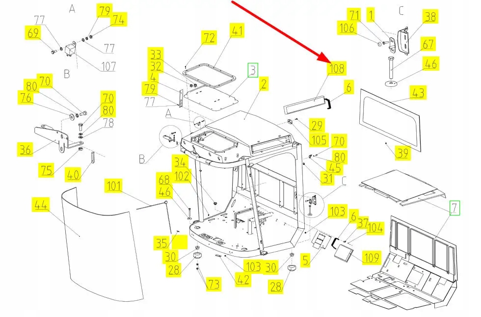 100267878 Filtr kabiny panelowy Producent części Rostselmash